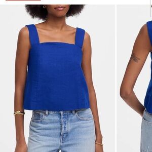 Madewell Curved Neck Shell Tank Bright Sapphire Size 00
